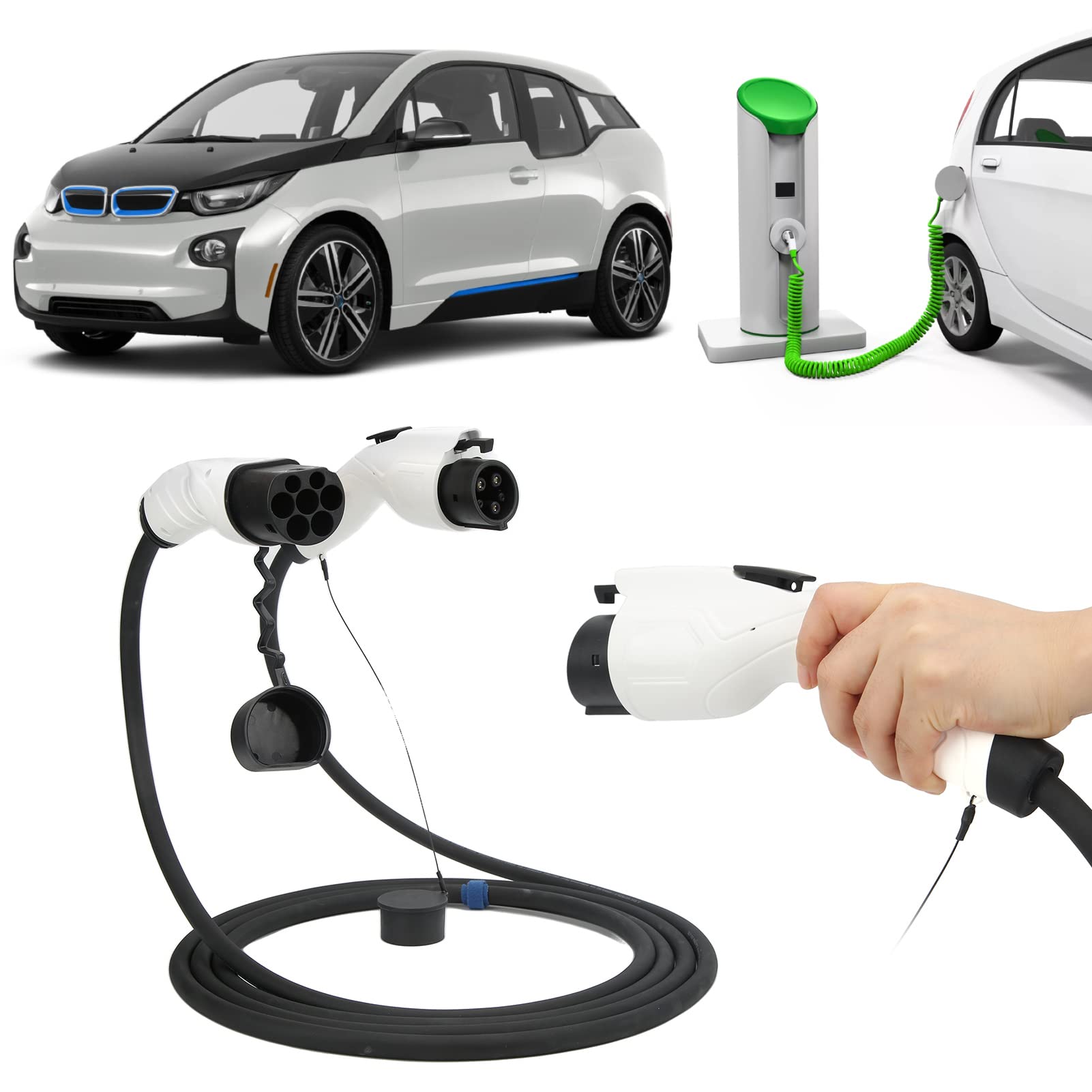 aqxreight Wtyczka Pojazdu Elektrycznego Typ 1 do Typu 2 250 V 32 A 7,2 KW Kabel EV z Certyfikatem CE TUV