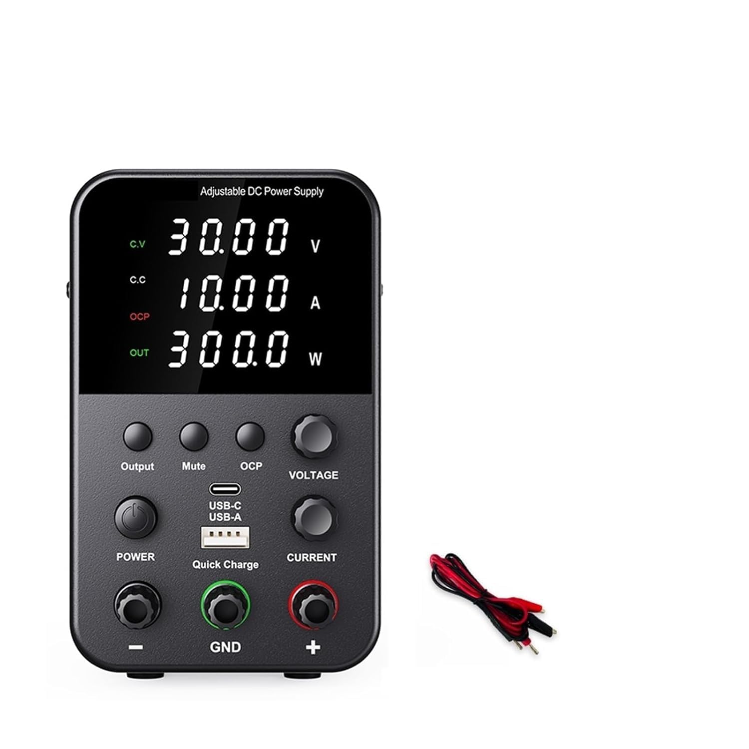 Schalttischnetzteil Regelbarer Laborregler mit 4-stelliger LED-Anzeige für elektronische Arbeiten, Ausgangsleistung 150W/300W/320W/360W(0-30V 0-10A-01)
