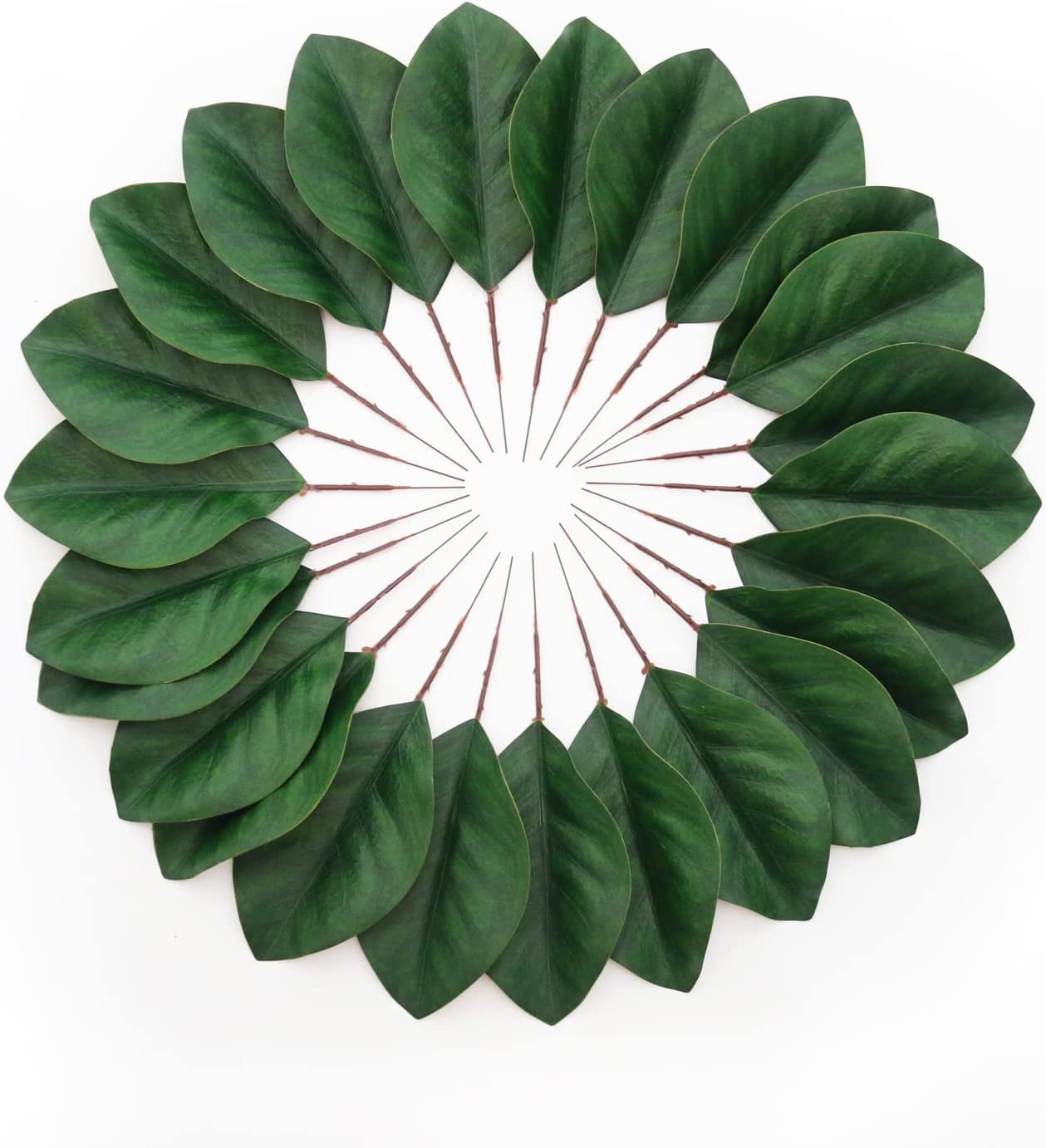Artificial Green Magnolia Leaves Pack of 30 for Wedding Decor, Home Decor, Indoor Decor, Book Decorative, Bookmark, Fake Leaves Decor, Magnolia Wreath, Artificial Plants