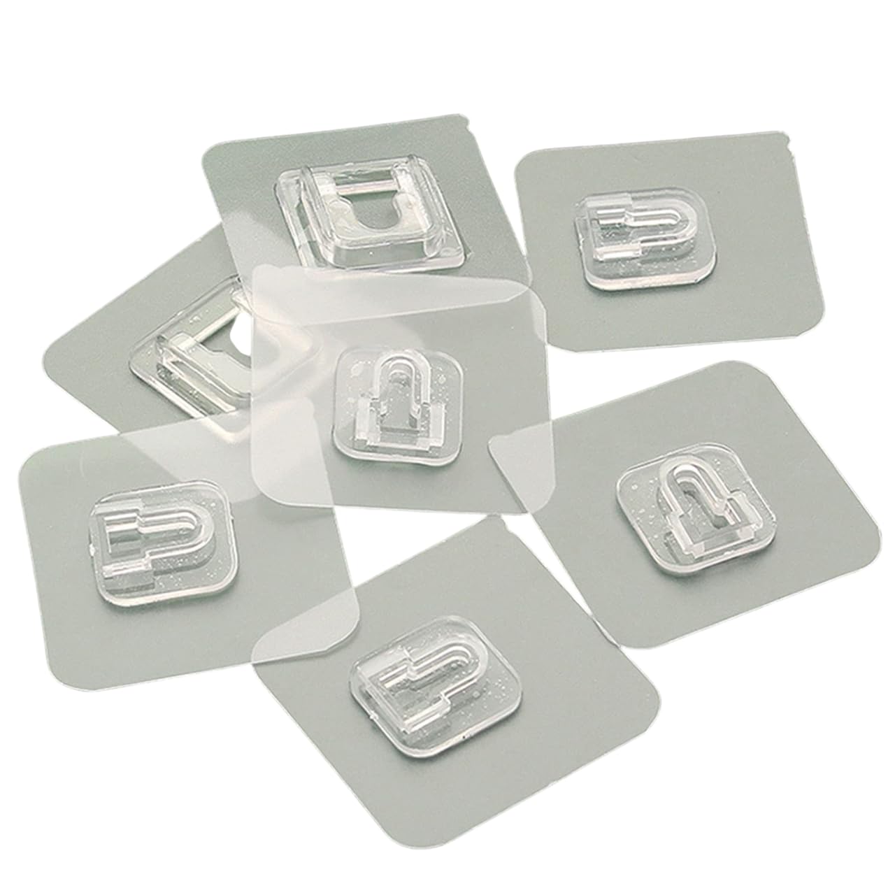 GOHARI Self Adhesive Heavy Duty Wall Hooks Pack of 10 One Side Sticker Oil Water Resistant Wall Mount Hook for Bathroom Kitchen Photo Frame Hanging Without Nails