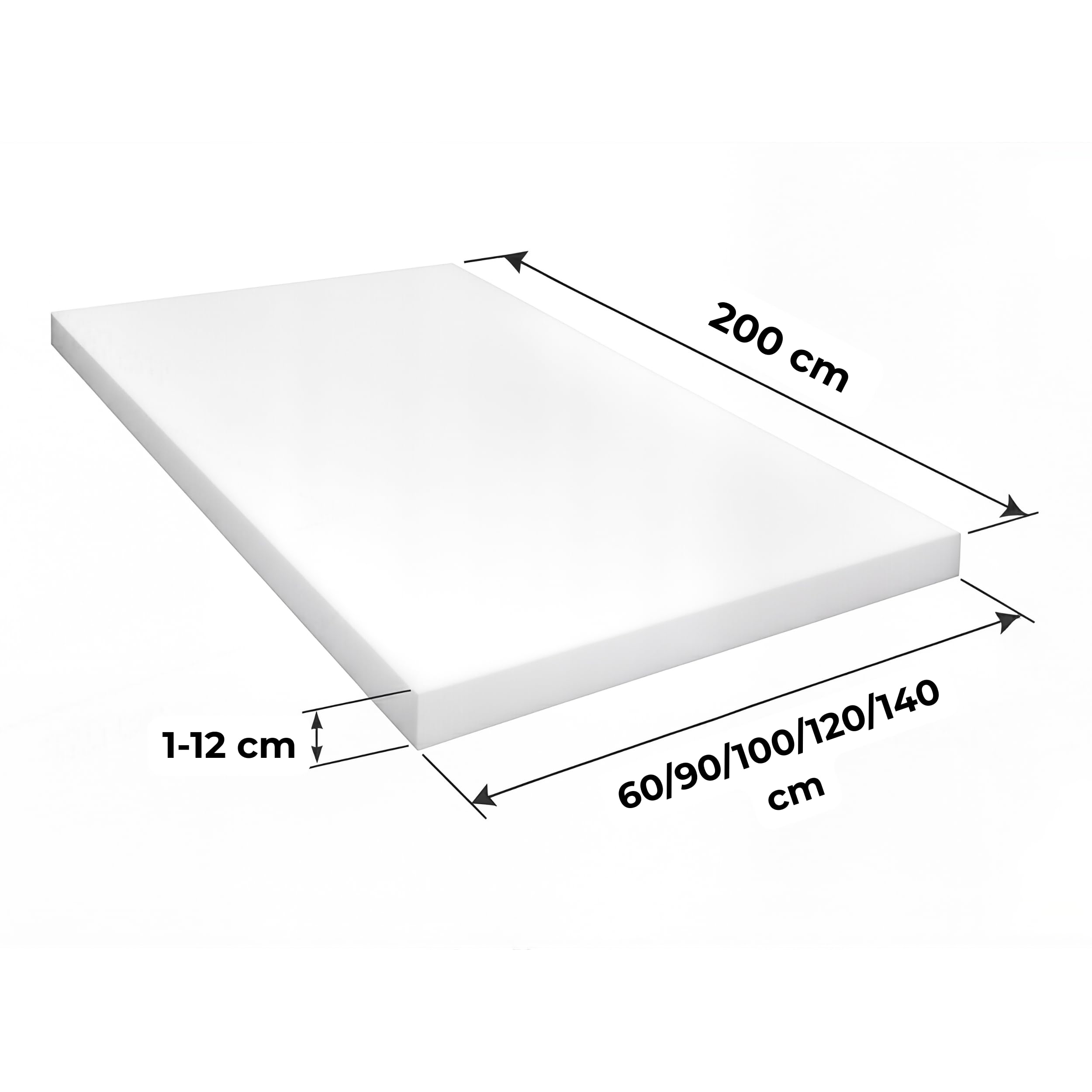 FORTIS POLSTER Plaque en Polyuréthane RG35/43 60 x 200 x 5 cm Mousse de Rembourrage pour Canapé Matelas Banquette