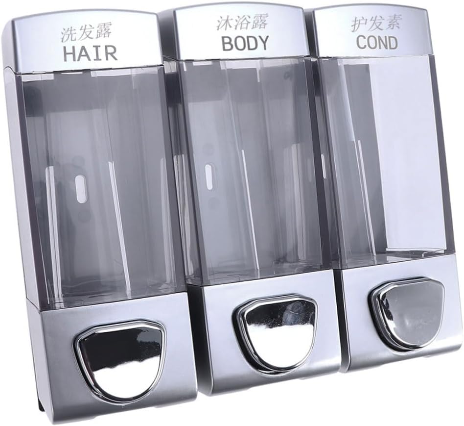 Wall-Mounted Soap Gel Dispenser Three Outlets for Shower Easy to Install Shampoo and Conditioner Pump for Bathroom Eliminates Clutter Suitable for Liquid Soap Body Wash and Lotion