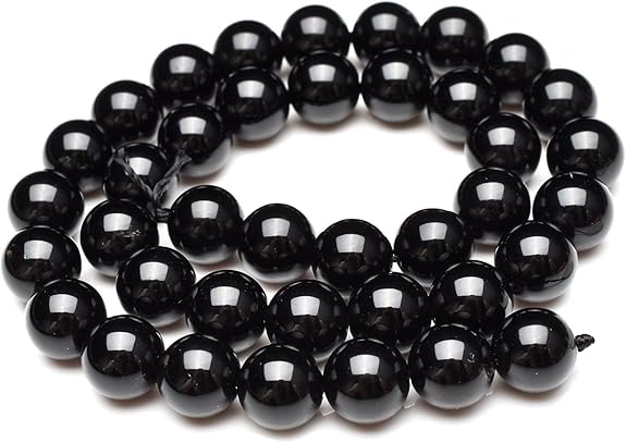 Amazon.co.jp: 【 福縁閣 】黒水晶（モリオン）AA 12mm 1連（約38cm