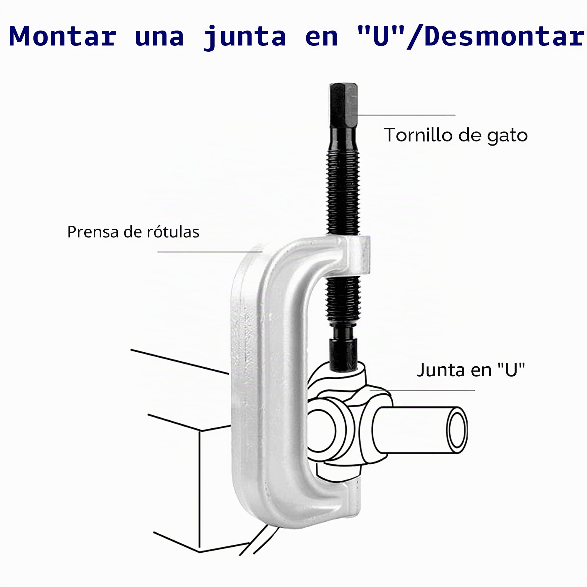 CCLIFE 10 piezas Kit Extractor de Rótulas 4 en 1 Compatible con Vehículos 2WD y 4WD Herramienta de Presión con Marco en C Incluye Adaptadores y Estuche de Transporte