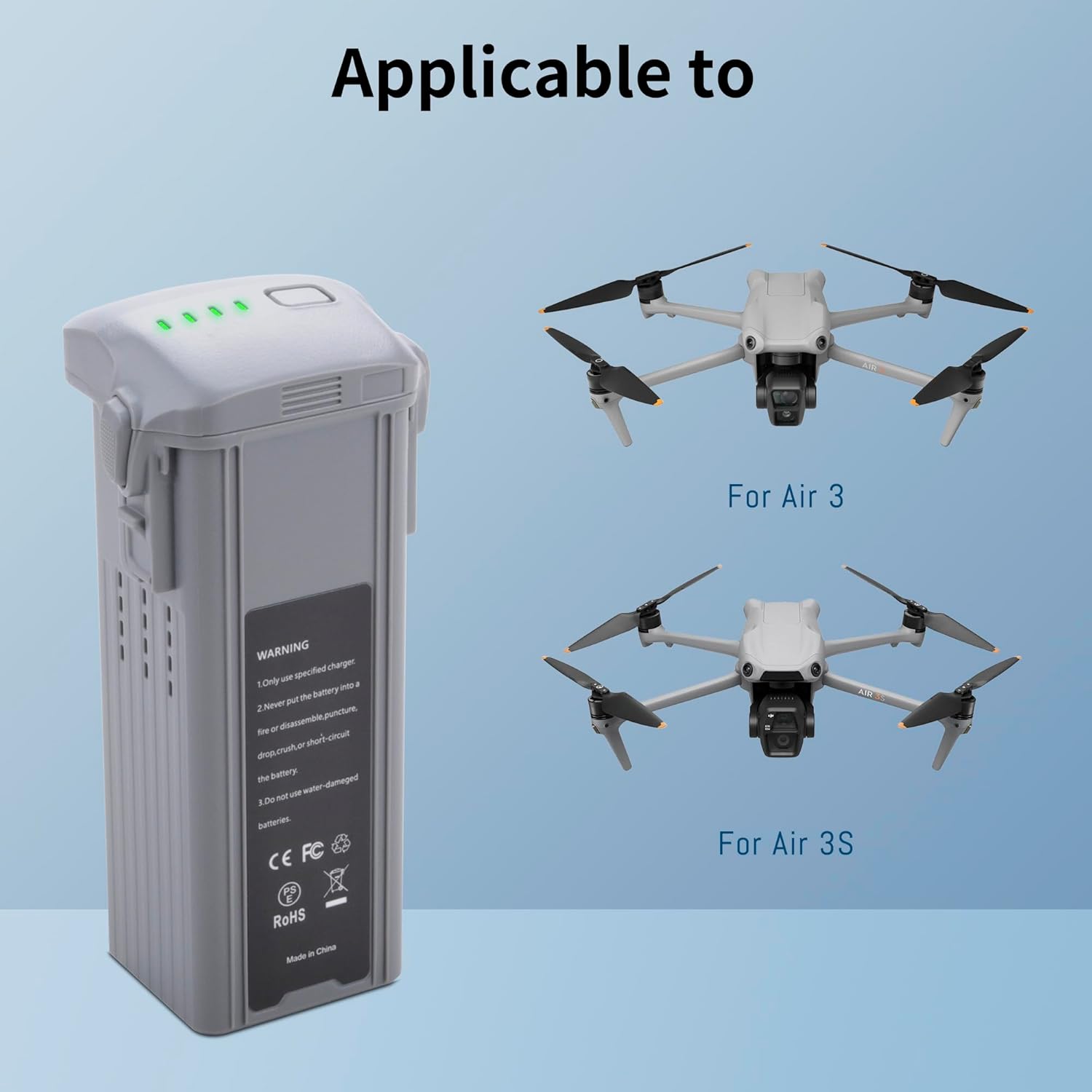 1-Pack for DJI Air 3 Intelligent Flight Replacement Battery, Compatible with DJI Air 3 and Air 3S Drone Series, Upgraded Rechargeable Battery with 4241mAh