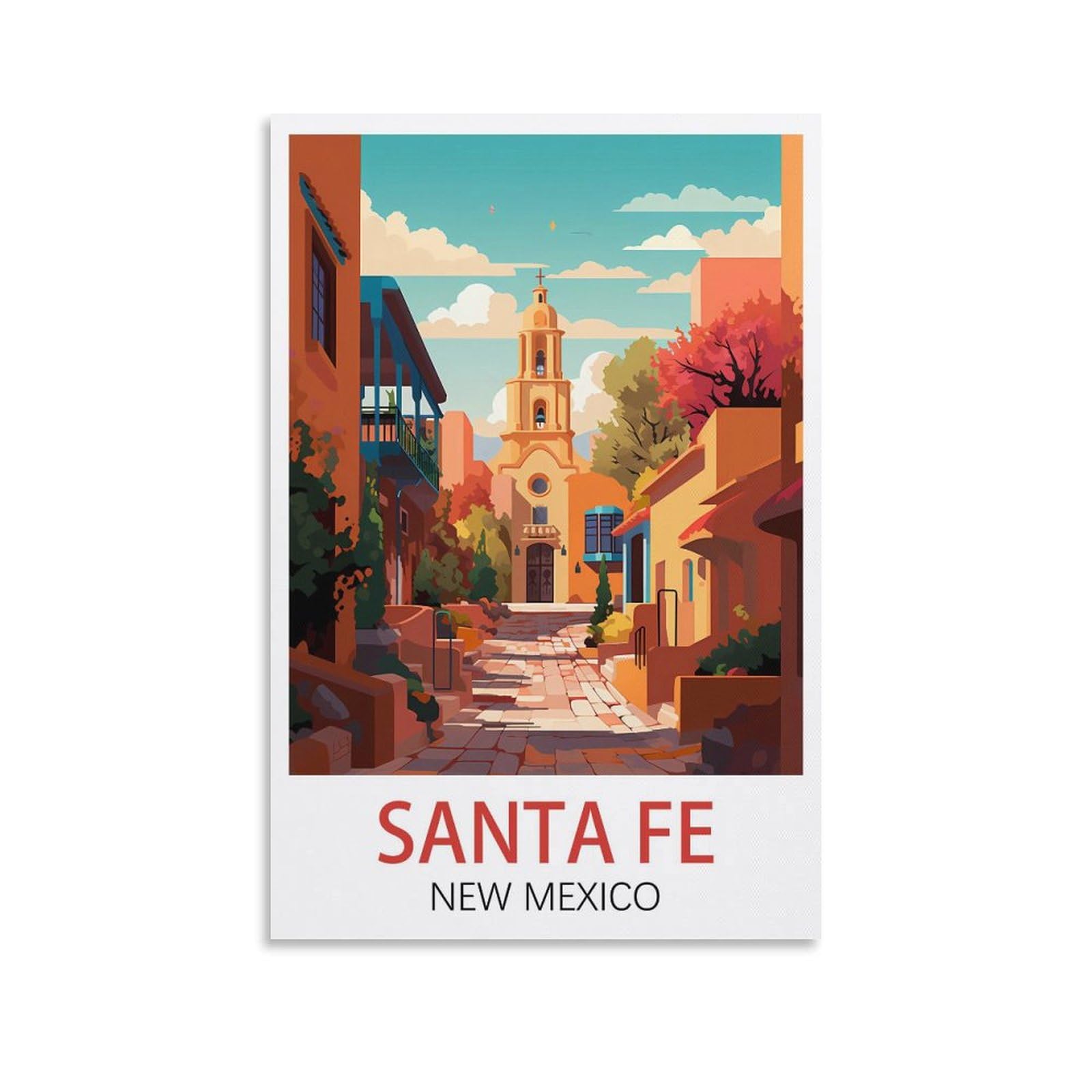 EZMLFA 5D Diamond Art Kits for Beginner,Santa Fe New Mexico,Diamond Art House DIY Diamond Art Kits for Home Wall Decor 30x40cm