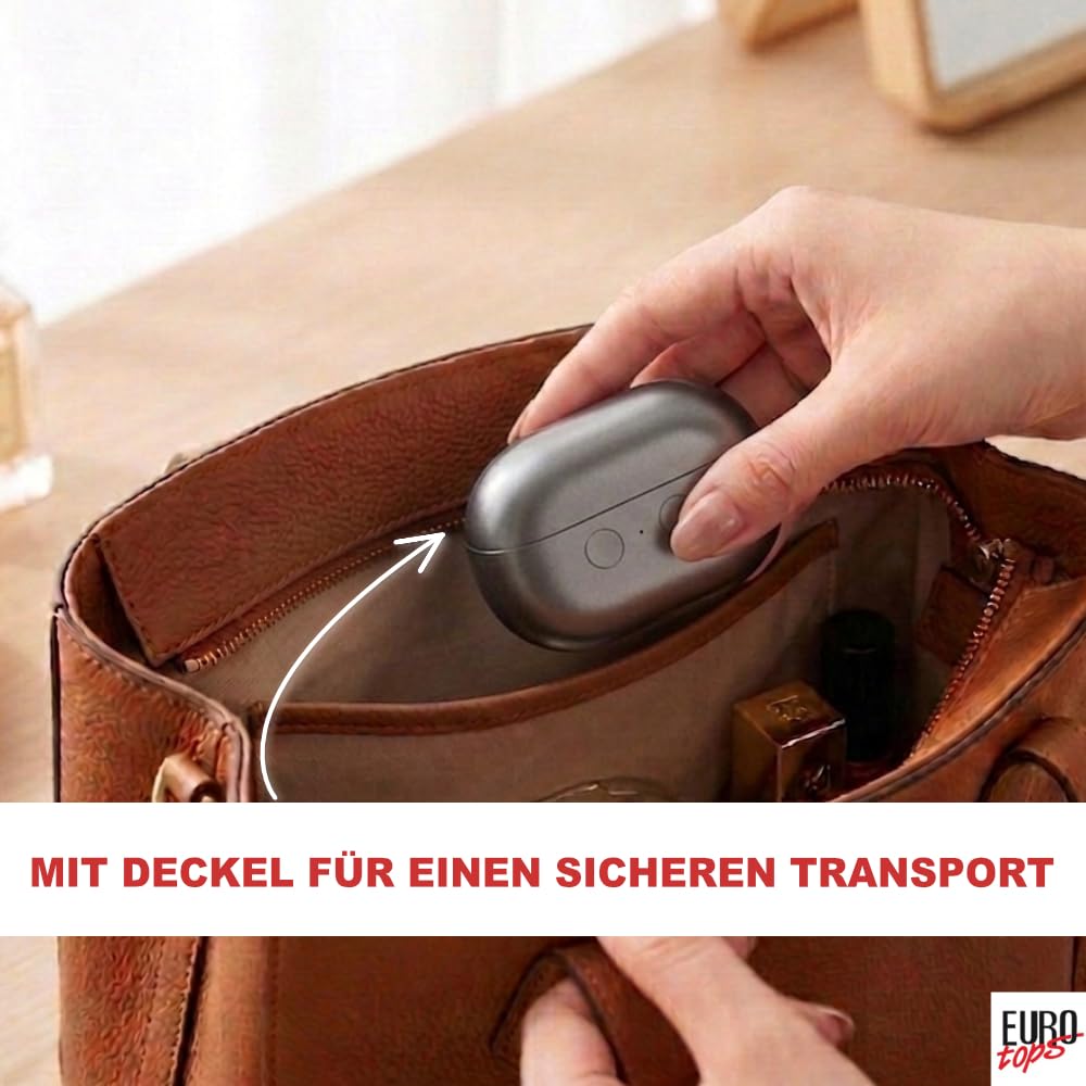 EUROtops Nageltrimmer mit LED, Feile/Polierfunktion, elektrischer Nagelschneider für Fingernägel, 2 Leistungsstufen, Akku, USB, präzise Nagelpflege, Nail Clipper/Nagelknipser, grau