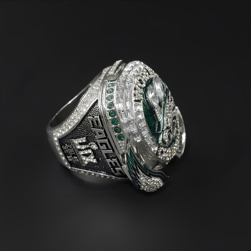 Eagles 2025 Championship Ring Replik mit Geschenkbox – Sammlerring zum 59. Football-Meisterschaftsfinale, Fan-Geschenk für Männer, Alumni & Sammler