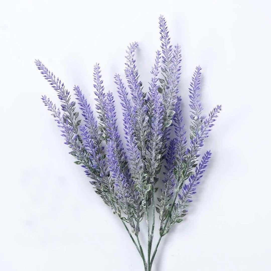 YATUOPNG Artificial Plant In Pot-Artificial Lavender Flowers,8 Bundles Outdoor Plants Shrubs Faux Plastic For Front Porch Planters Garden