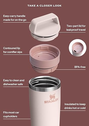Miniatura 6 de STANLEY Cafe To Go Taza de Viaje de 20 oz  Tapa Antiderrames de Dos Partes para Beber  Vaso Térmico para Café, Té y Bebidas  Taza de Café Aislada de