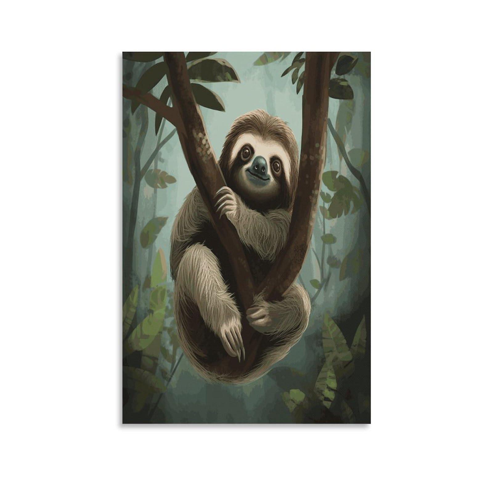 LDGSUPH Sloth2 Canvas Wall Art Prints Hangable Decor Painting for Wall Prints Painting Artwork Modern Decorative Artwork Ready to Hang Wall Pictures for Home Decor 24x36inch(60x90cm)