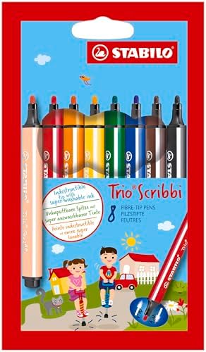 STABILO Trio Scribbi - Feutre de coloriage - Étui carton x 8 feut...