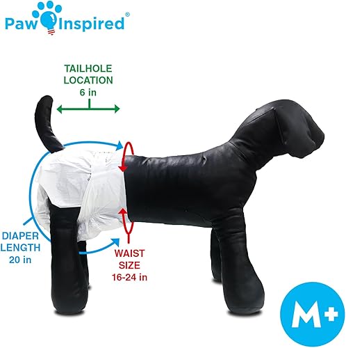 Miniatura 9 de Paw Inspired Pañales desechables para perras, ultra protección, pañales para perros en calor, micción excitable o incontinencia (XL (20 unidades)