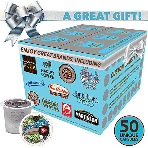Hamilton Beach Flexbrew Thermal Coffee Maker, Single Serve & Full Pot, Black And Stainless & Variety Pack Of Coffee, Tea, And Hot Chocolate - Great Sampler Of Coffee, Tea - Huge 50 Pack Of Pods #TOP6