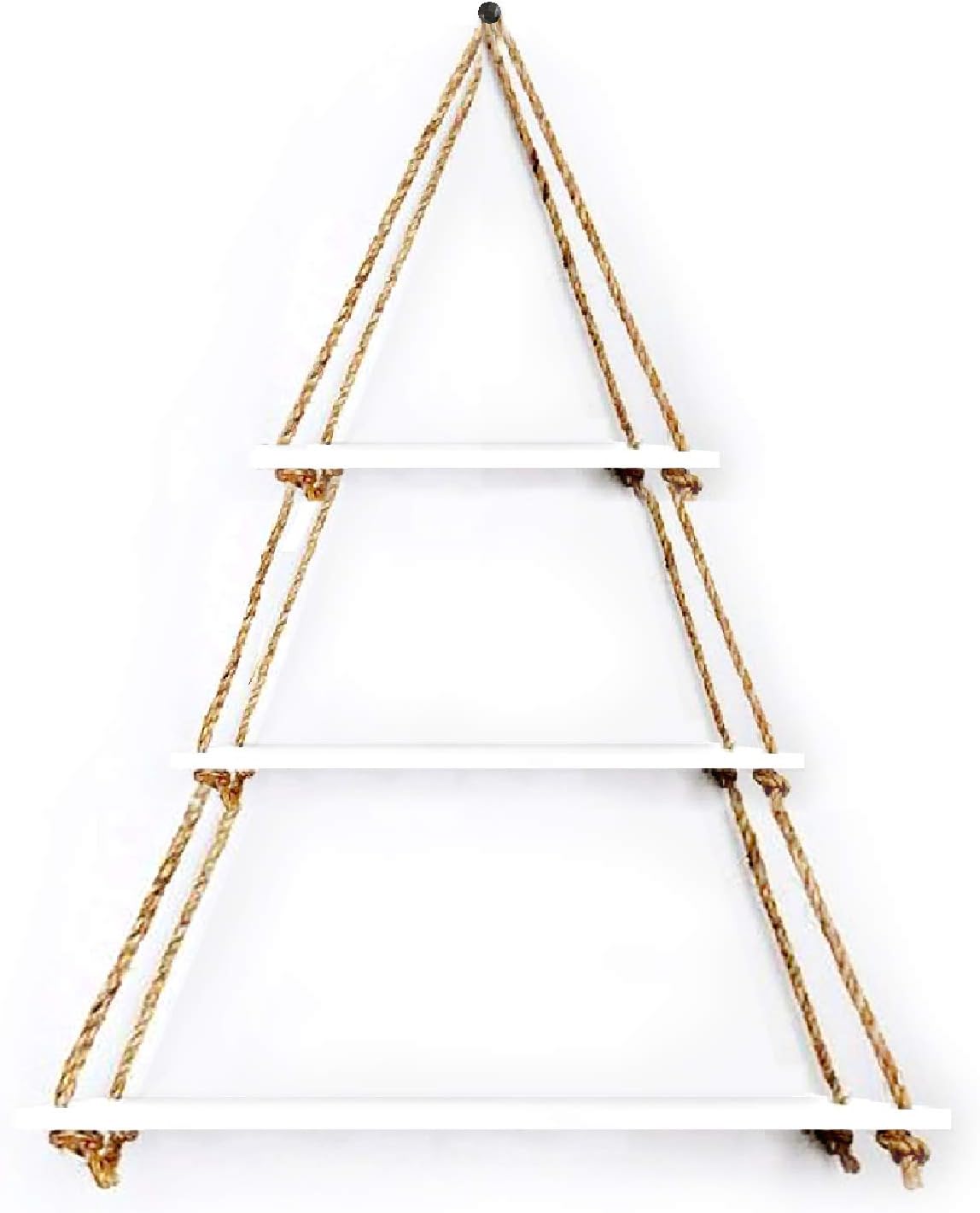 VAH Wall Hanging Shelf, Set of 3 Wood Floating Shelves for Wall Rustic Rope Shelves Plant Shelf Farmhouse Decor for Living Room Bathroom Bedroom Kitchen Apartment -Wood Hanging Shelf Bohemian