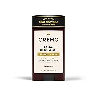 Vista 1 de Cremo Desodorante italiano sin aluminio de bergamota para hombres, protección contra olores de larga duración de 48 horas, 2.65 onzas