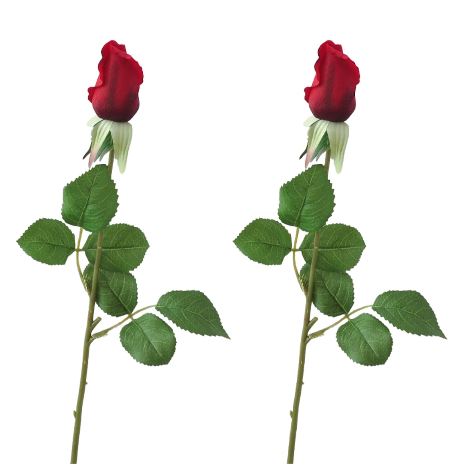 UTHDLM 5Pcs Artificial Rose Buds, Faux Roses, 17.7" Long Stem Fake Silk Flowers for DIY, Vase, Party, Wedding Bouquet Table Centerpiece, Mother's Day, Valentine, Anniversary, Home Decor(Black-Red)