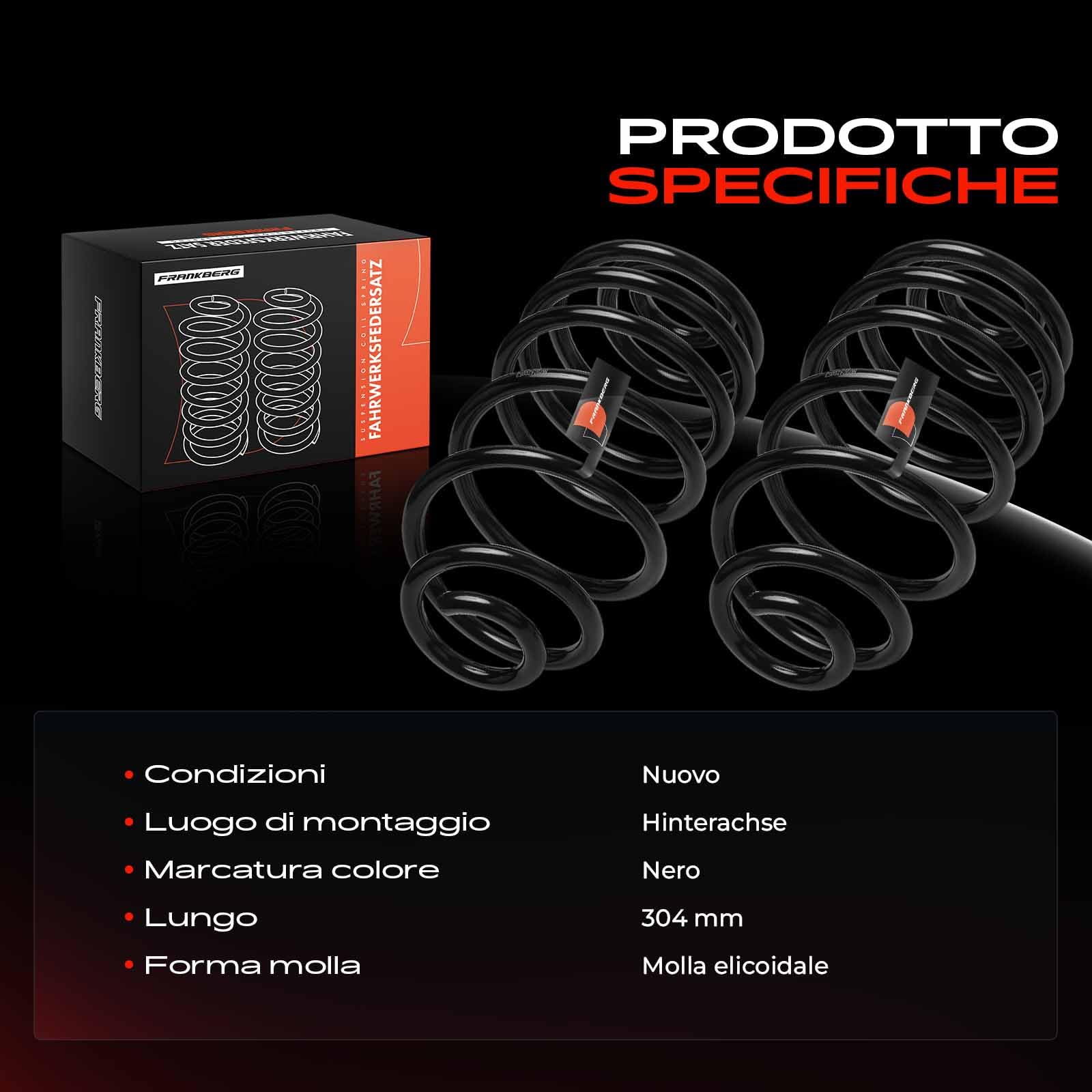 Frankberg 2 molle di sospensione asse posteriore 93168666 | Compatibile con: Meriva B MPV S10, Caravan Astra Classic A04, Caravan Astra H A04
