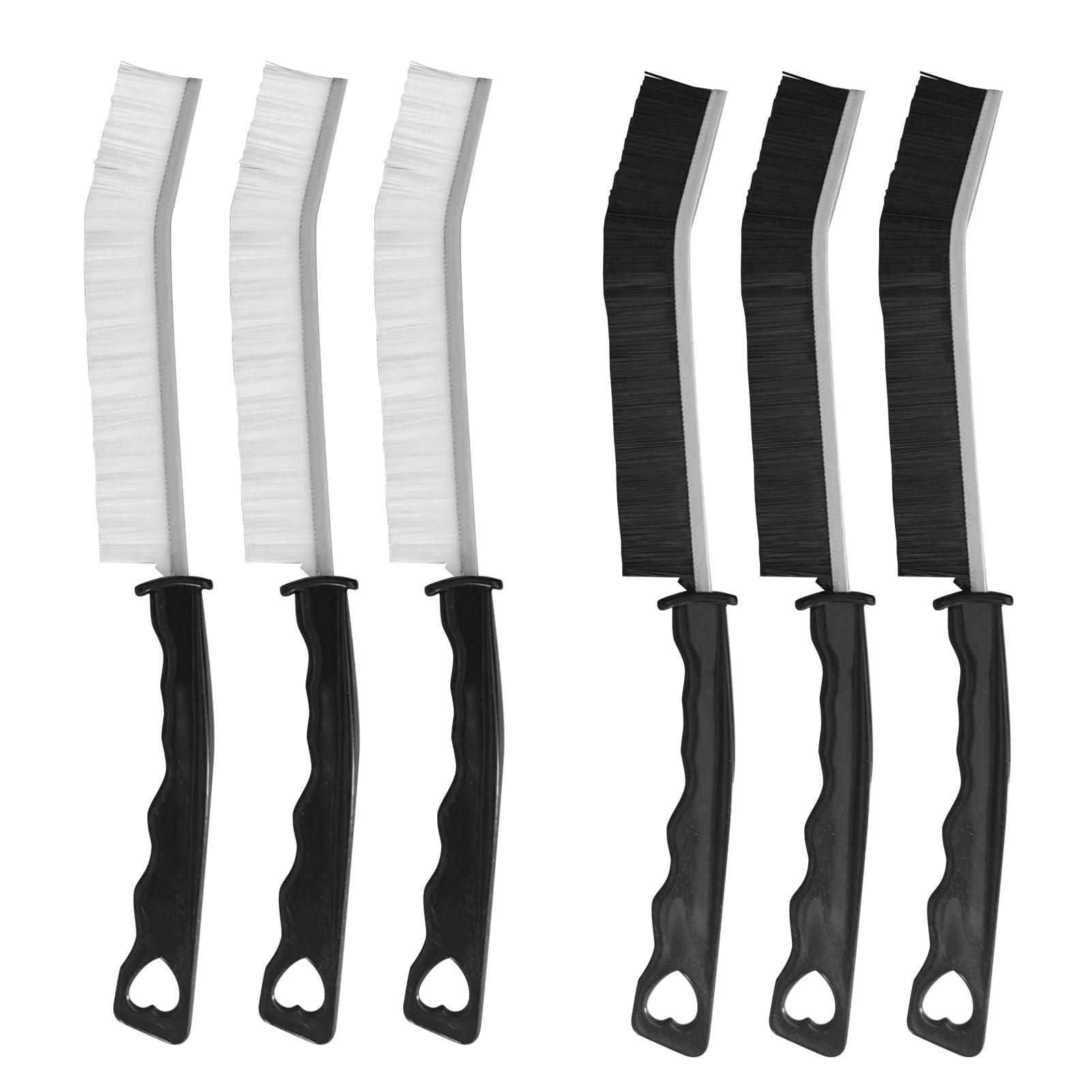 6 sztuk szczotki do czyszczenia szczelin, wielofunkcyjna szczotka z twardym włosiem do czyszczenia fug płytek, ergonomiczny uchwyt do rowków okiennych, szczeliny narożne
