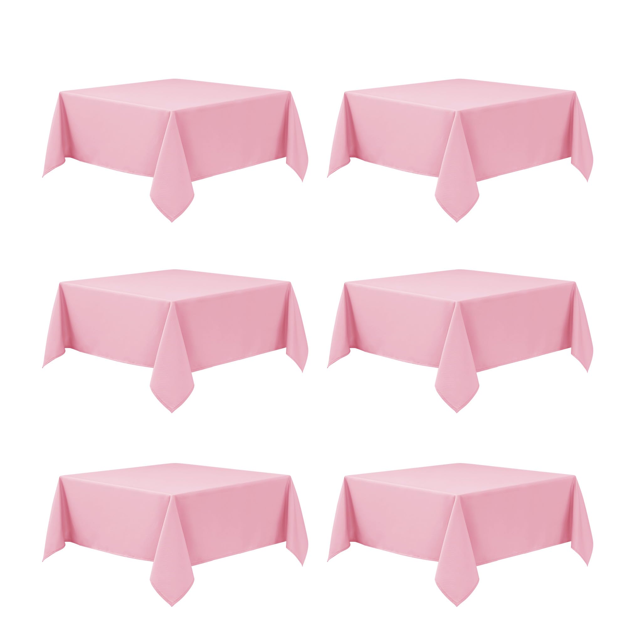6-Pack Pink Tablecloths for Square Tables, 54 x 54 Inches