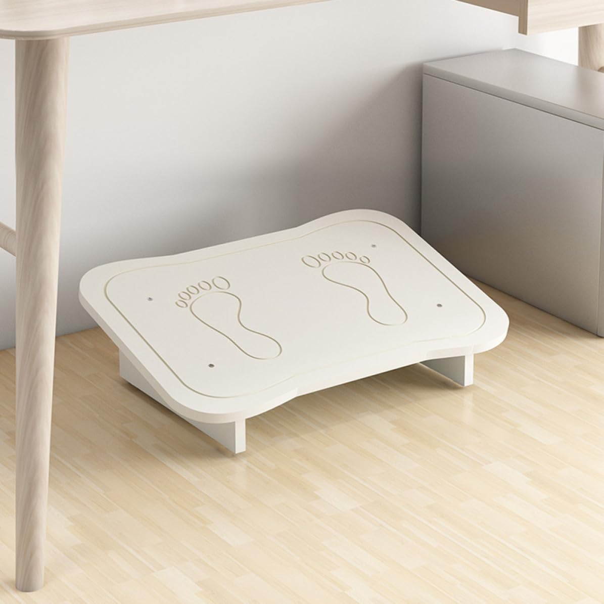 Abaodam Reposapiés de Oficina, Antideslizante, Tablero Artificial Blanco