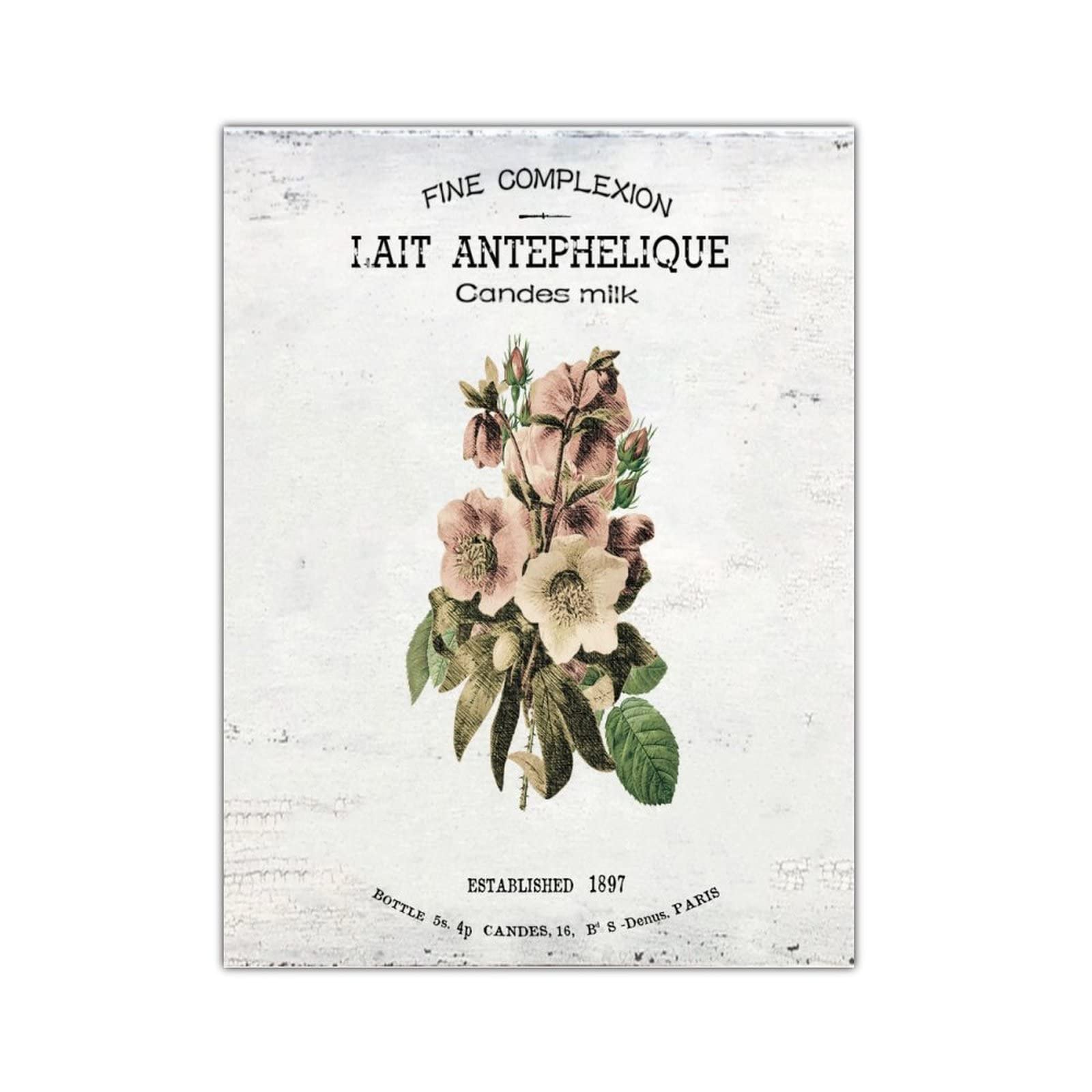 Panneau en bois vintage bouquet de fleurs françaises et souvenirs d'antan