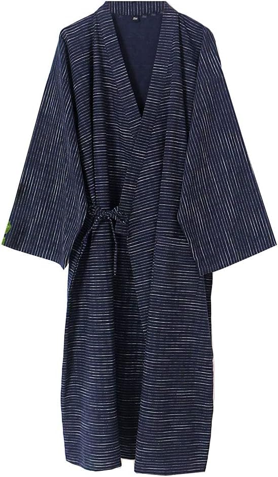 Kimono Japonais pour Homme Double Gaze de Coton Robe Grande Taille Vêtements Zen Vêtements taoïstes