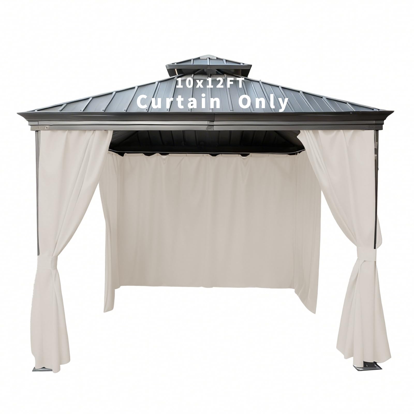 Photo 1 of GarPad Gazebo Curtains Replacement 10'X12' - 4 Panels, Soymilk