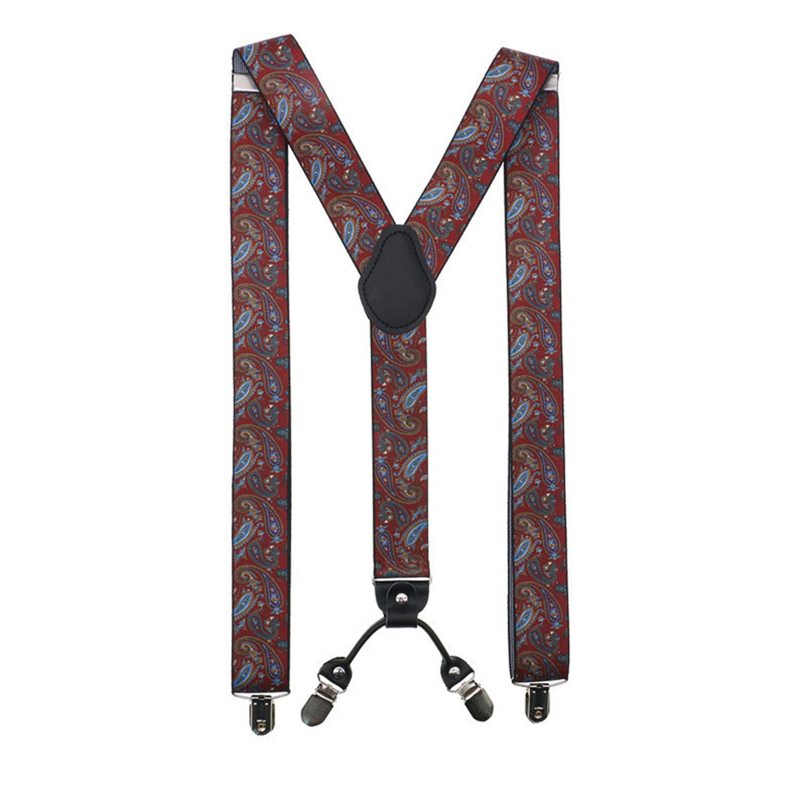 Tirantes para Hombre Tirantes for hombre de 4 clips con patrón anacardo para Negocios, Bodas, Informales