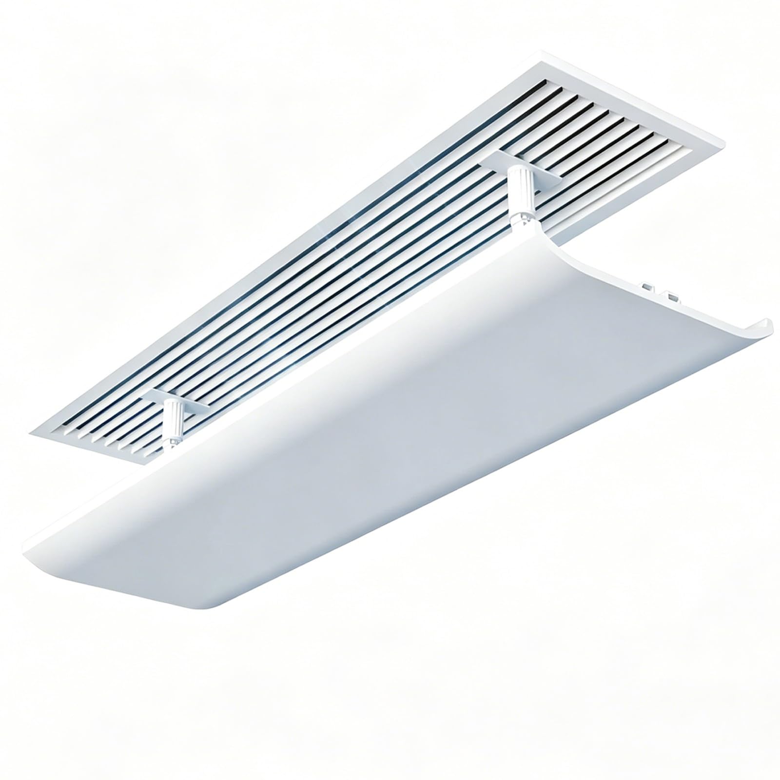 Deflettore Aria Condizionata 20cm Senza Fori, Regolabile Anti Flusso Diretto Condizionatori a Soffitto per Bocchette Alette(103cm/40.6in)