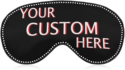 Máscara de ojos personalizada, añade tu imagen texto, sombra de sueño personalizada, máscara de ojos suave con los ojos con correa ajustable para