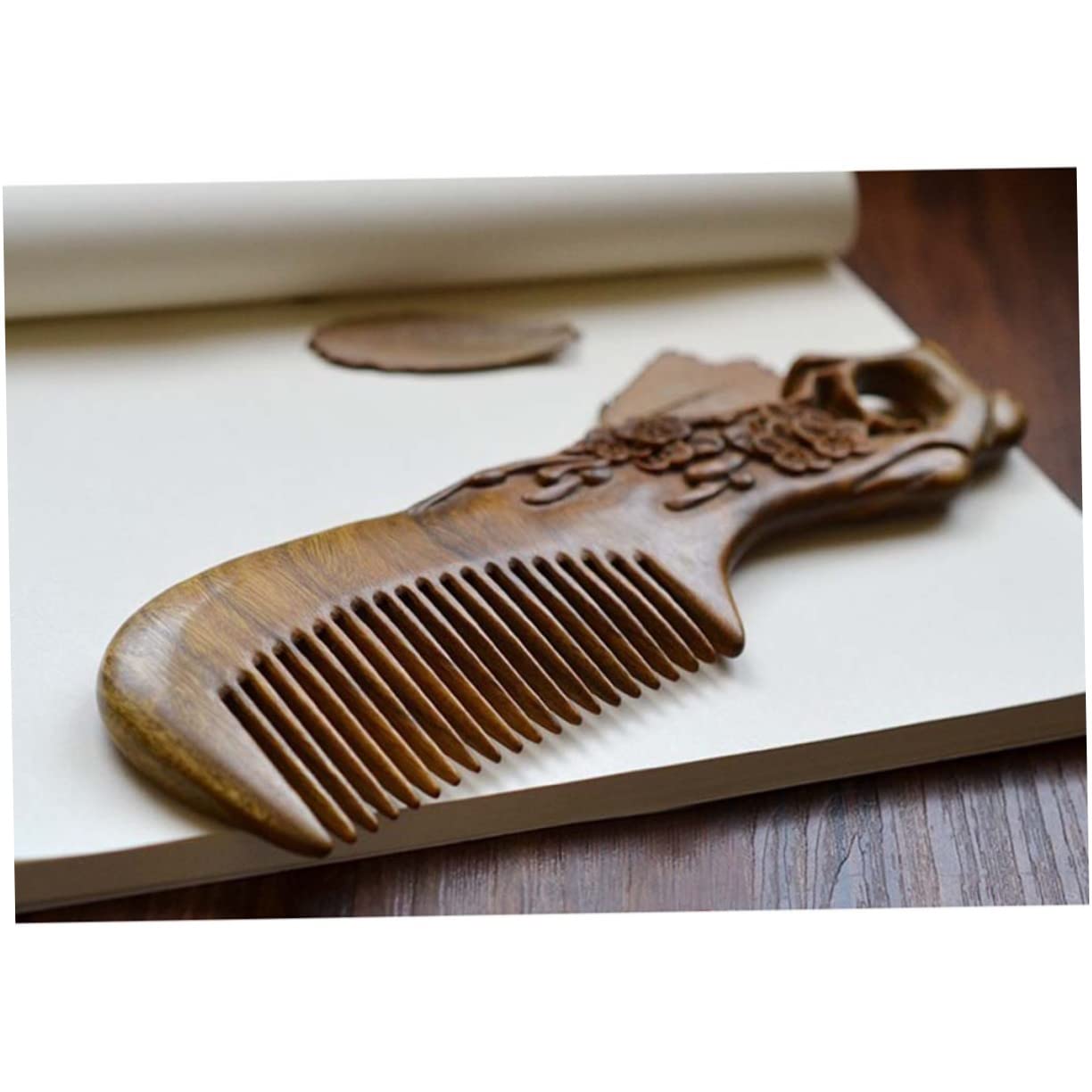 peine de madera, Peine de madera sándalo, peine dientes finos, Natural hecho a mano, for Barba, for burlarse del cabello