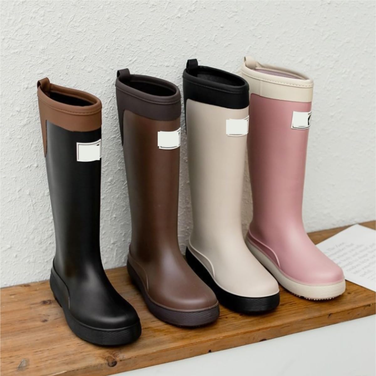 Buty Przeciwdeszczowe Damskie Wysokie Kalosze, Buty Do Wody, Wodoodporne, Antypoślizgowe, Gumowe Modne