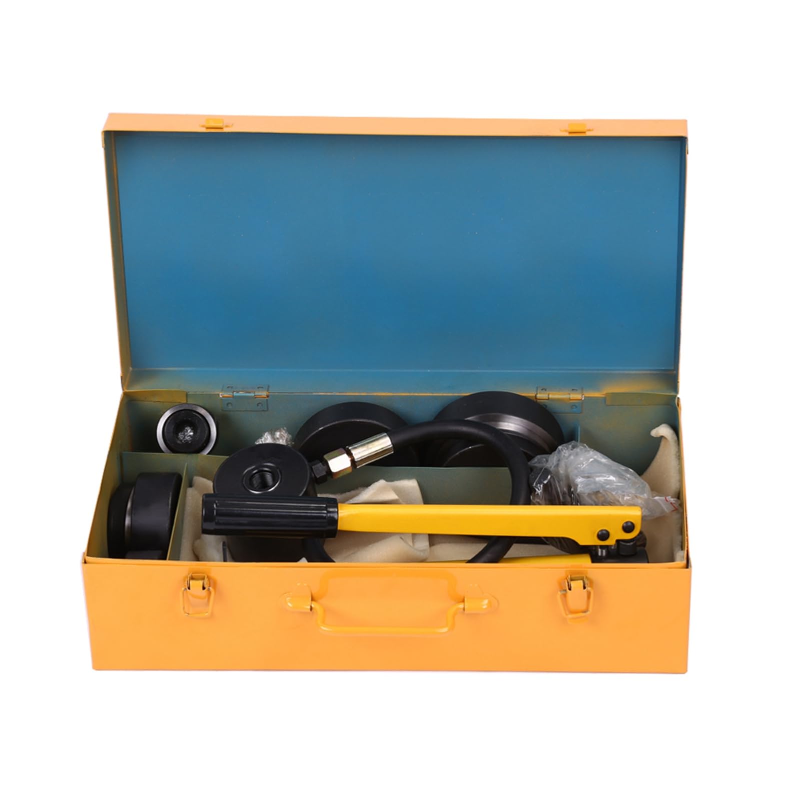 FTVOGUE Kit di Punzonatura Idraulica, Utensile per Acciaio, Alluminio, Ottone, Acciaio Inossidabile, 10 Matrici, Adatto per la Fabbricazione di Quadri Elettrici e Scatole