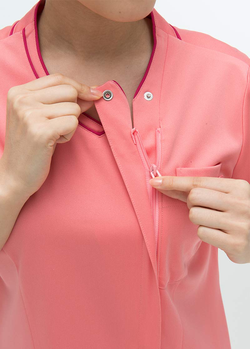 Amazon.co.jp: 医療向け 女子スクラブ ネイビー+ピンク サイズ:EL RF