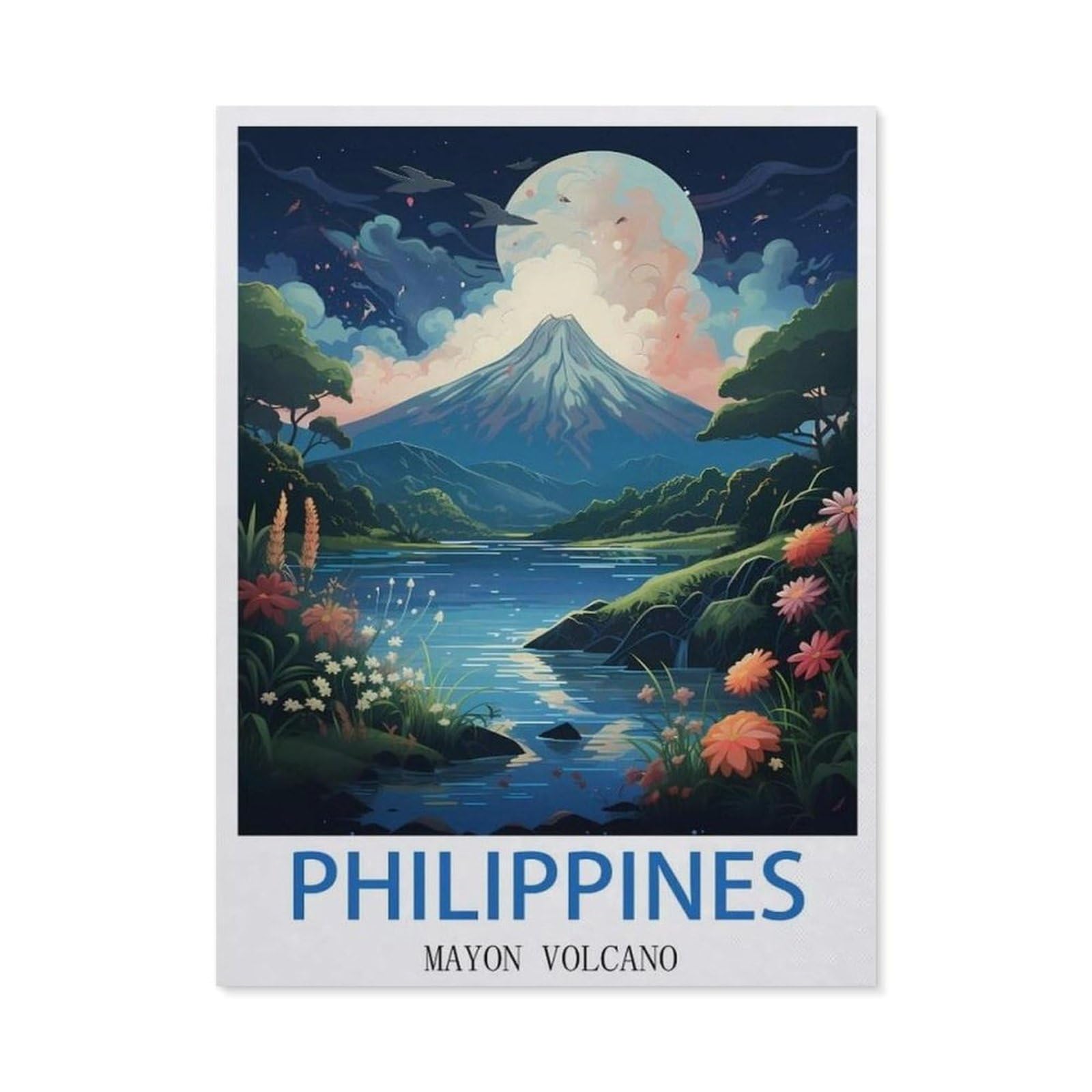 tin signs，Philippines Mayon Volcano(15x30cm）