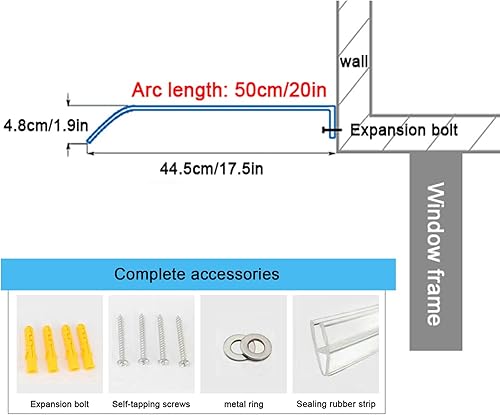 Miniatura 10 de Toldo invisible para puerta delantera sin soporte, toldo de ventana de terraza, toldo de patio al aire libre, refugio de lluvia para techos,