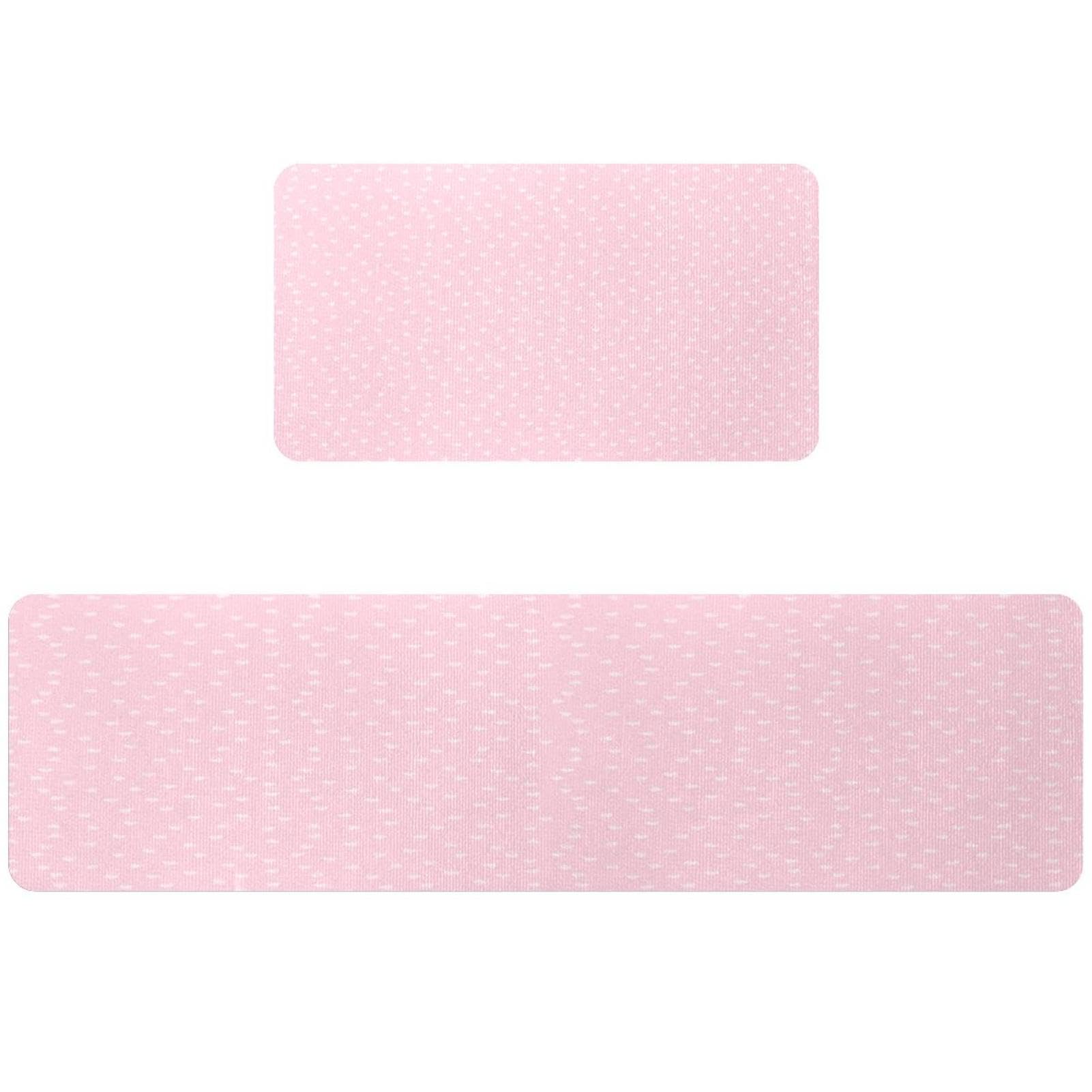 Tapis de cuisine absorbant haut de gamme rose clair lavable motif cœur lot de 2