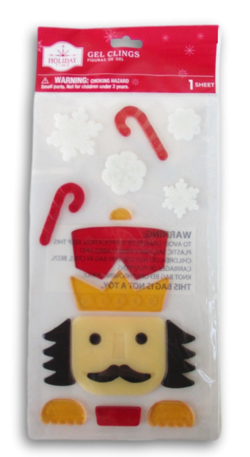 Christmas Crafts Winter Gel Window Clings - Nutcracker - 18 Piece