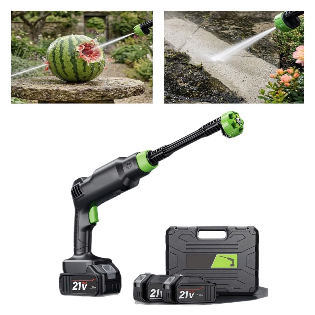 Idropulitrice portatile, idropulitrice senza fili, idropulitrice ad alta pressione, pistola ad acqua ricaricabile, spruzzatore leggero per auto, patio, giardino
