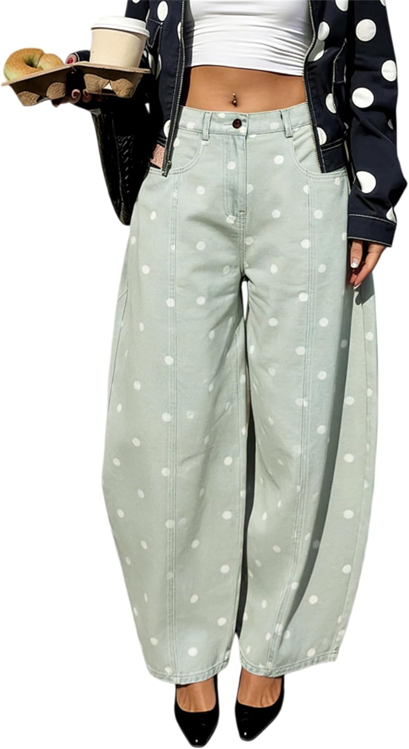 Yuemengxuan Indie Aesthetics Jeans for Women Gothic Punk Wide Leg Long Length Denim Pants Y2k Loose Casual Jeans Streetwear