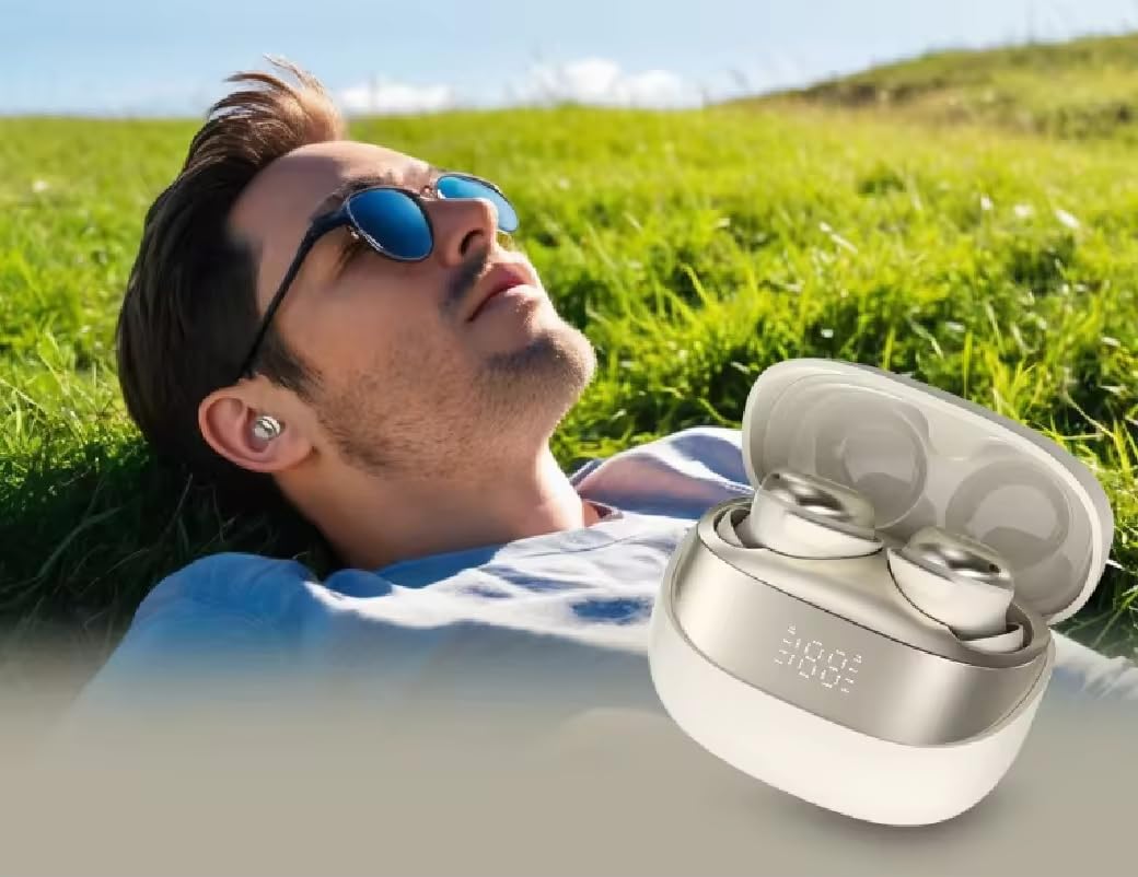 Sleep Earbuds - Auriculares inalámbricos Bluetooth 5.4, 3 g, ultraligeros, controlador de titanio de 6 mm, batería de 47 horas con funda, pantalla LED, control táctil, resistentes al sudor