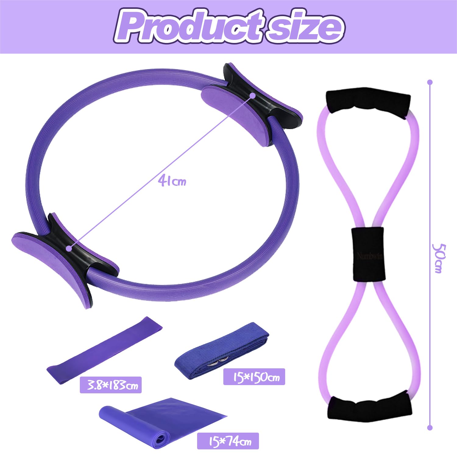 Anello per Pilates, Cerchia di Pilates, Anello Yoga Accessori, Kit di Anelli per Pilates, Dual Grip Yoga Anello Pilates, Fascia di Resistenza, per Esercizi Interni della Cosce e Gambe