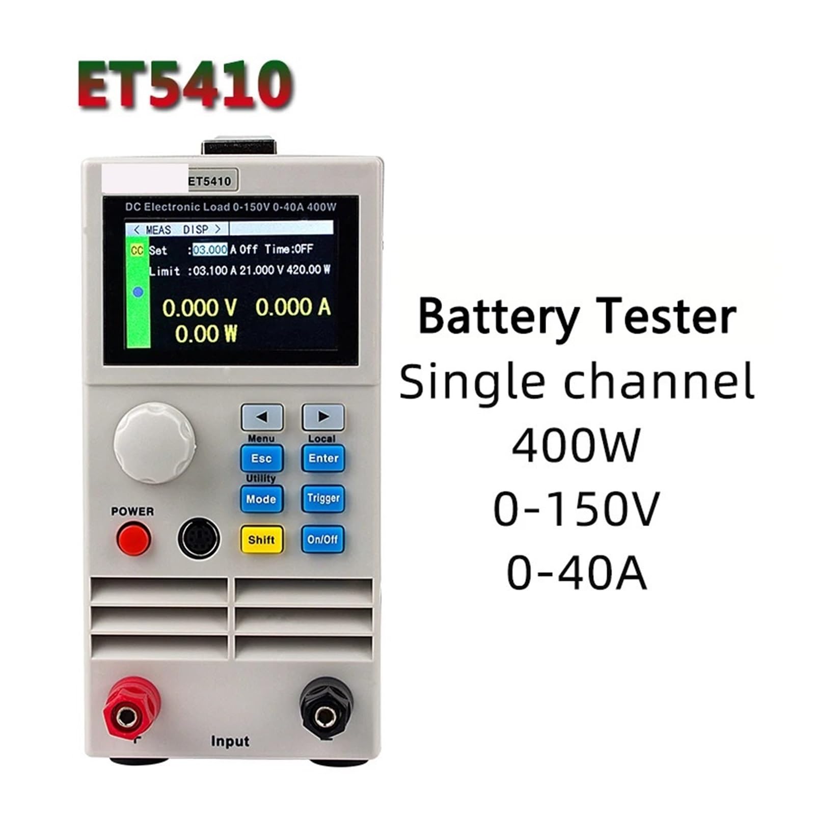 ET5410 400 W 150 V 40 A Obciążenie Profesjonalny programowalny odbiornik prądu stałego, sterowanie cyfrowe Obciążenie prądu stałego Elektroniczny tester akumulatorów ET5420 Pomiar rezystancji(ET5411)