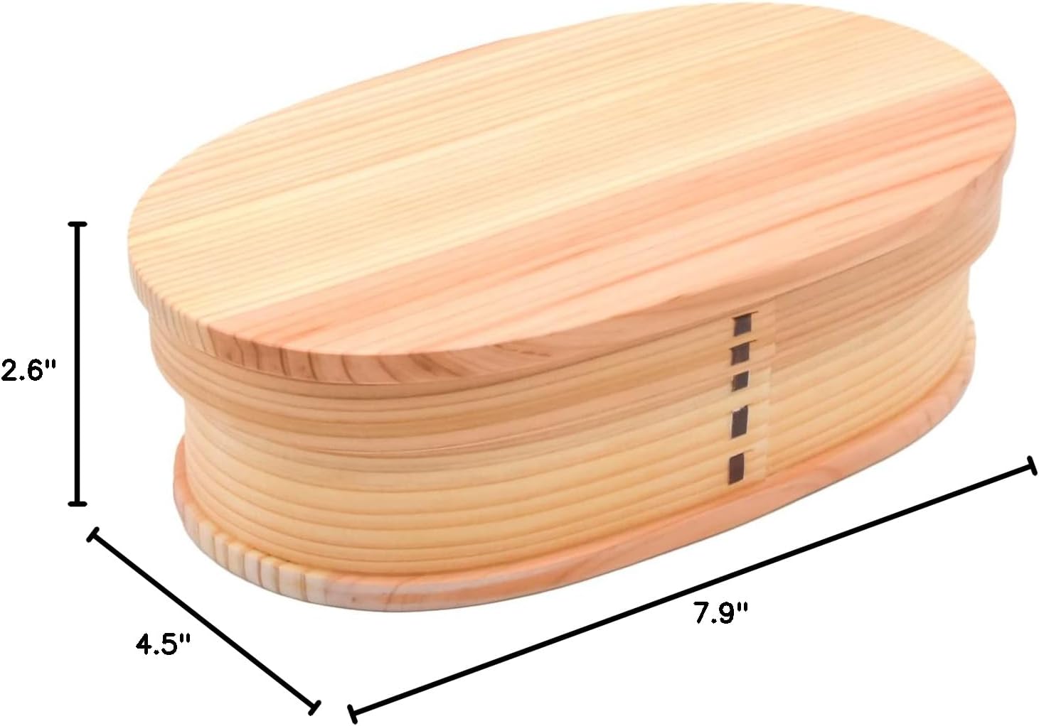 Bentowappa A-24-273158 Wooden Bento Box, Cedar Wood, 7.9 x 4.7 inches (20 x 12 cm), Divider, Lunch Box, Single Tier, Natural