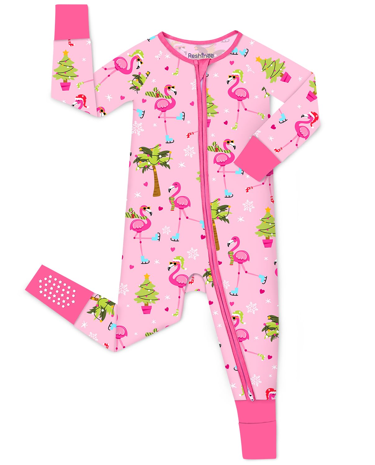 babee Reshinee Viscose Derived from Bamboo Baby Footie Pajamas Convertible Newborn Sleeper for Baby Girl Zipper Onesie 0-24M
