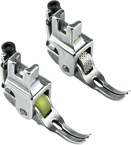 Blooy 2 unidslote P363 0.1 in rodillo cremallera prensatelas pie se adapta a una sola aguja Lockstitch máquina de coser JUKI Brother Jack pies con