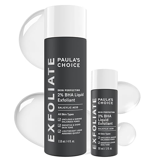 Paula's Choice SKIN PERFECTING 2% BHA Liquid Exfoliant with Salicylic Acid, Facial Polish for Enlarged Pores, Wrinkles & Fine Lines, Suitable for Blackhead-Prone Skin, Fragrance-Free