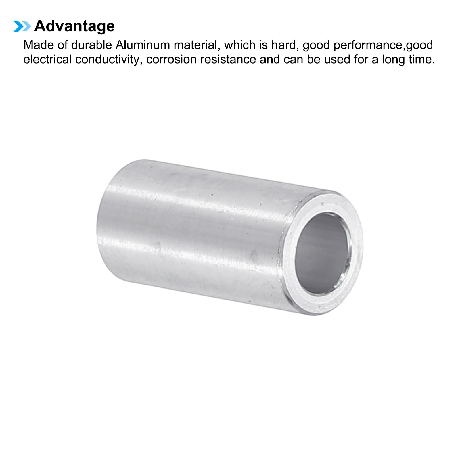 PATIKIL M6 Aluminum Spacers, 6pcs 1/4" x 3/8" Round Metal Spacers for 1/4 or M6 Screw Bolts, Unthreaded Standoff Bushing 1"L - Image 4