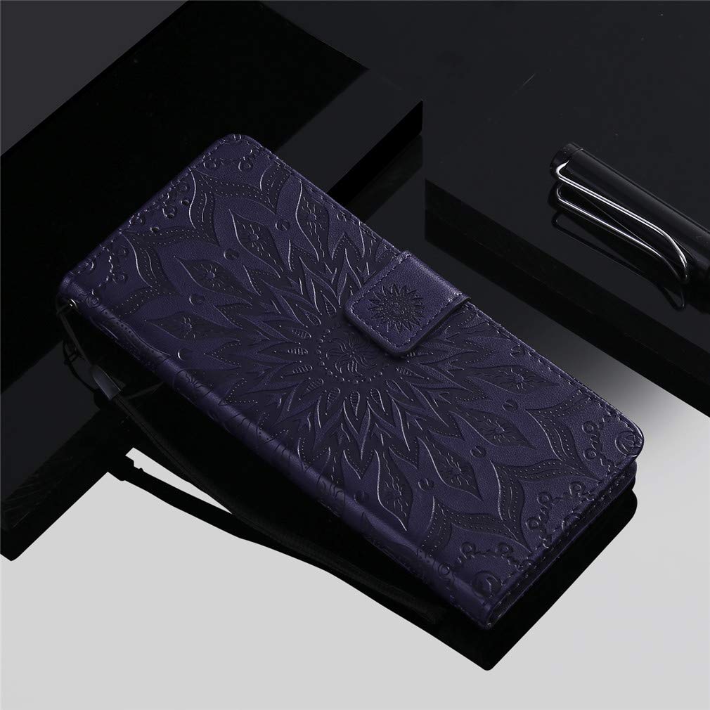 CHcase Cover per Xiaomi Redmi 9C Custodia Portafoglio a Libro in Pelle Flip Cover con Porta Carte, Chiusura Magnetica Case Antiurto Bumper Fiore Girasole per Xiaomi Redmi 9C -Rosa
